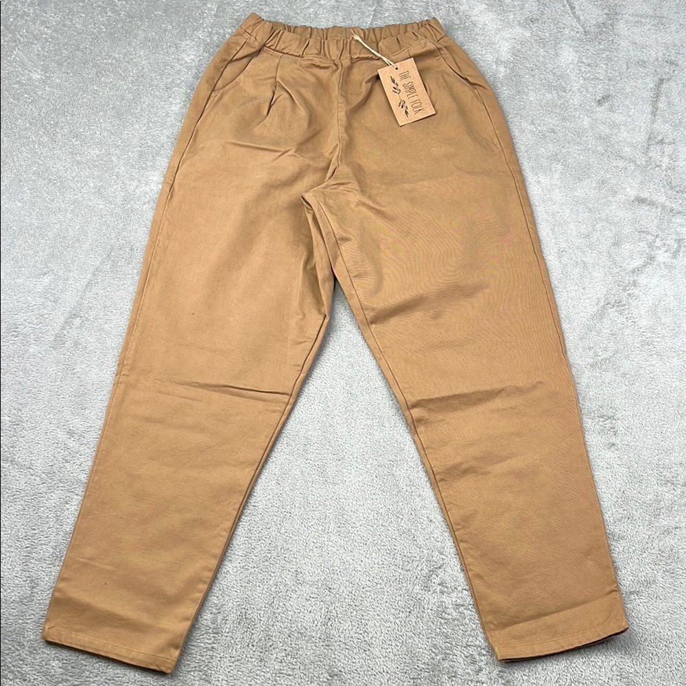 NEW The Simple‎ Folk 2 100% Cotton The Twill Trouser Camel Brown Tan Pockets